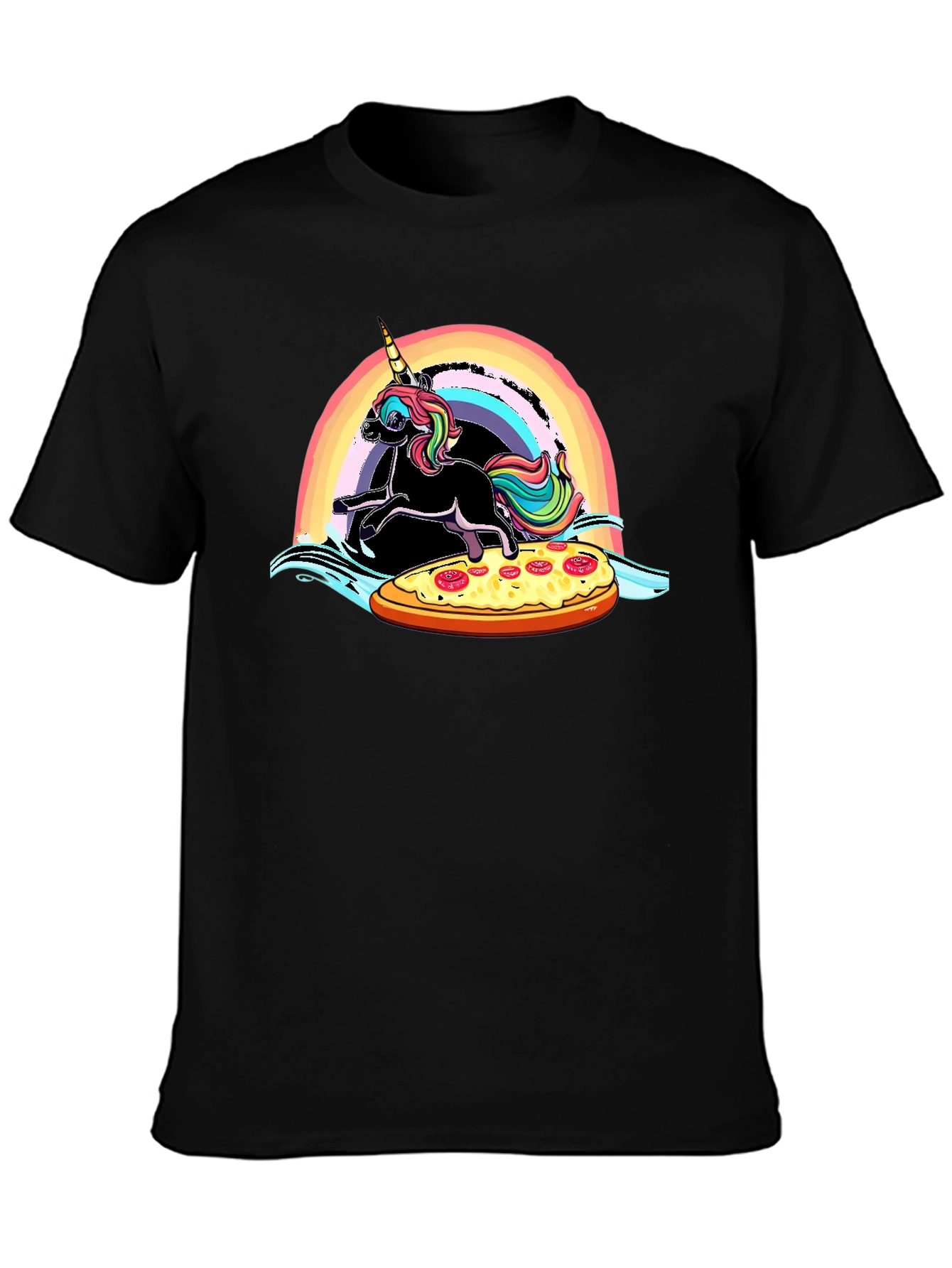 Unicorn Pizza Rainbow Graphic Tee