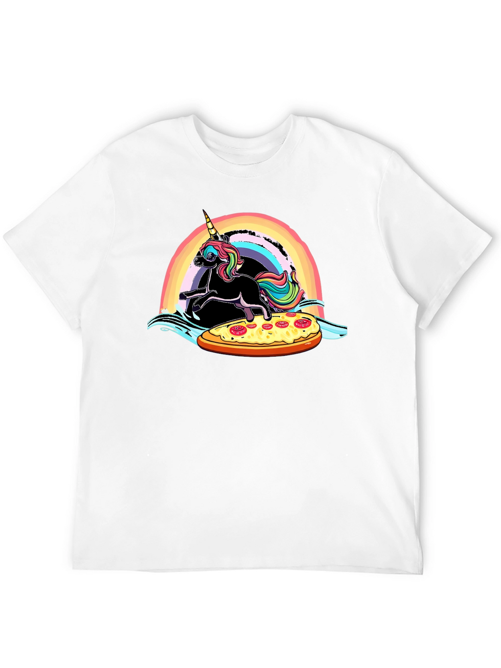 Unicorn Pizza Rainbow Graphic Tee