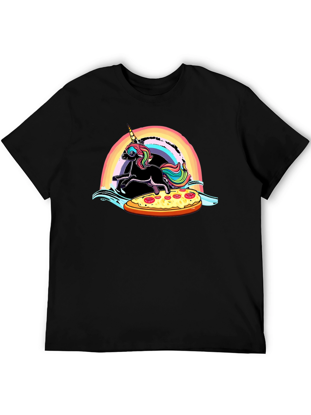 Unicorn Pizza Rainbow Graphic Tee