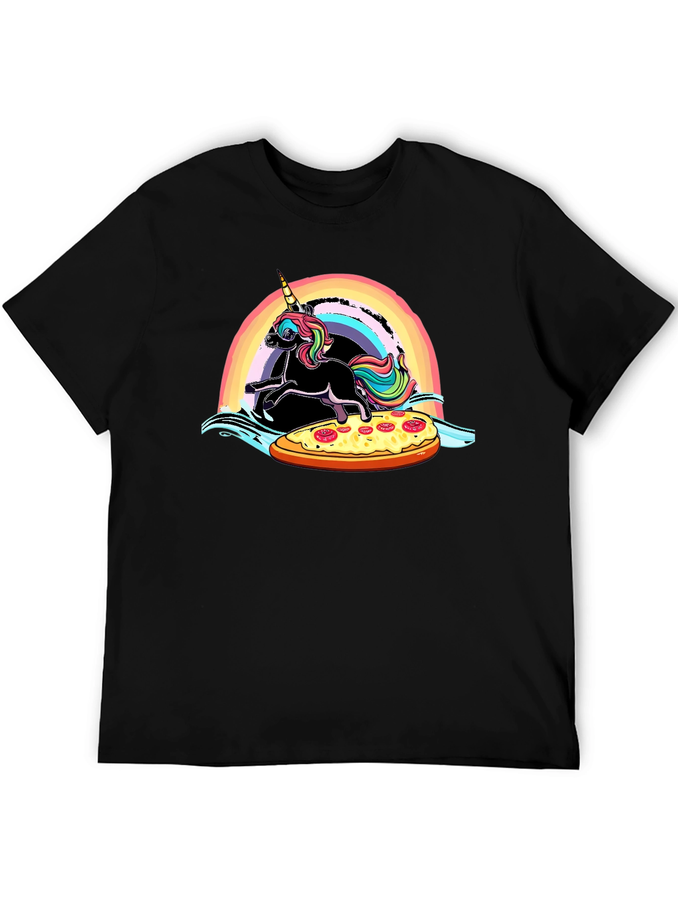 Unicorn Pizza Rainbow Graphic Tee