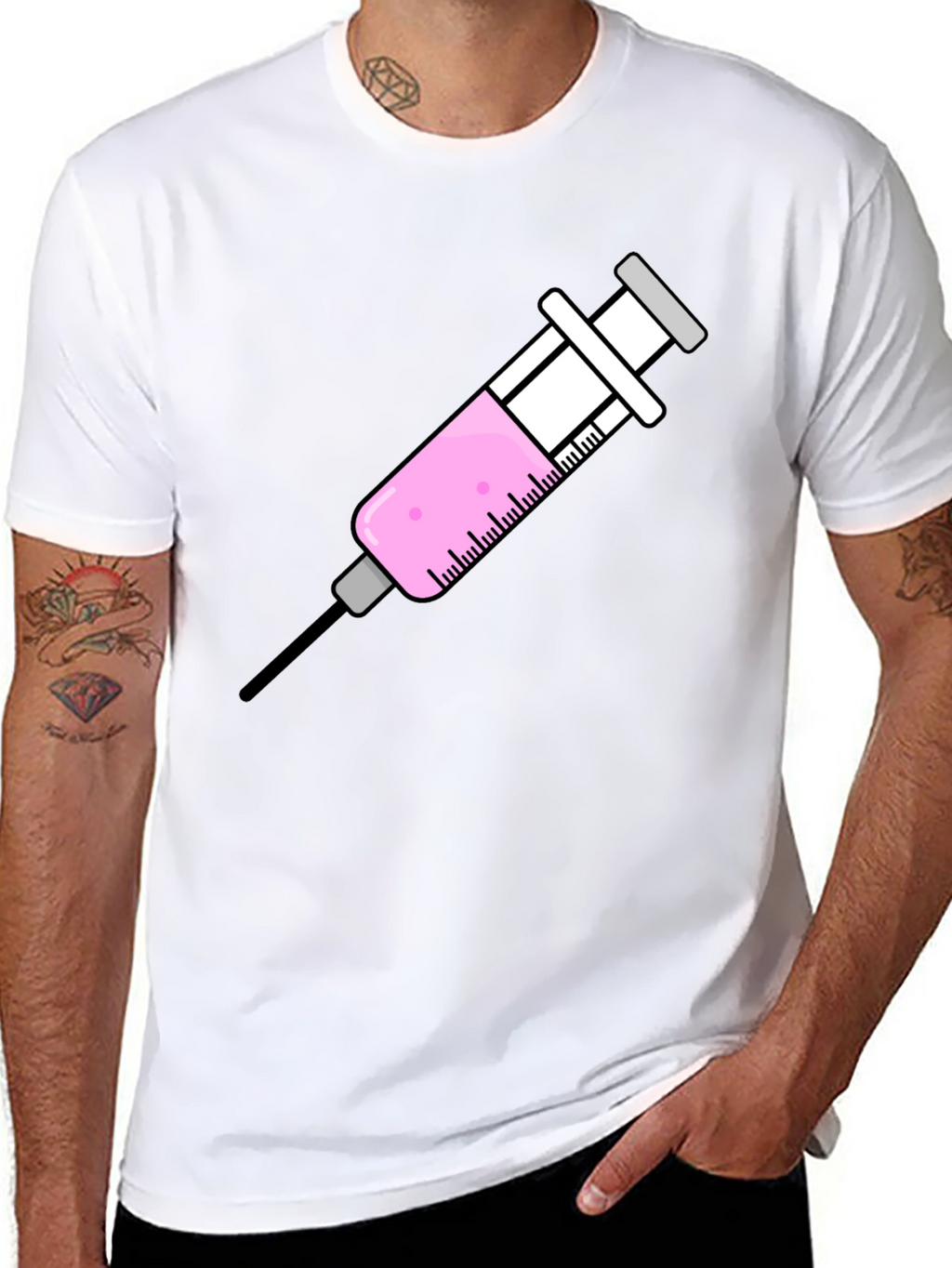 Syringe Graphic Tee - Novelty Design