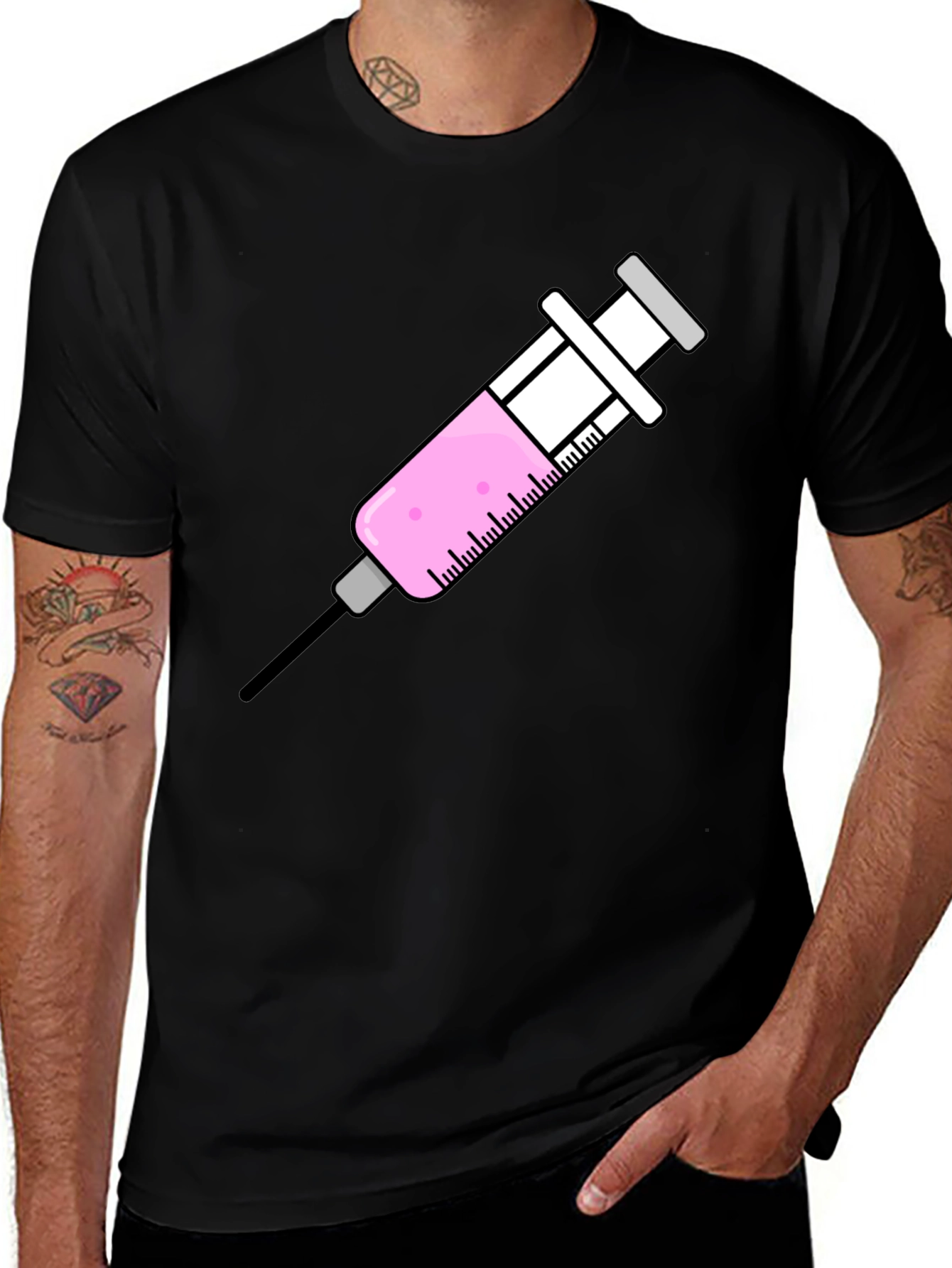 Syringe Graphic Tee - Novelty Design