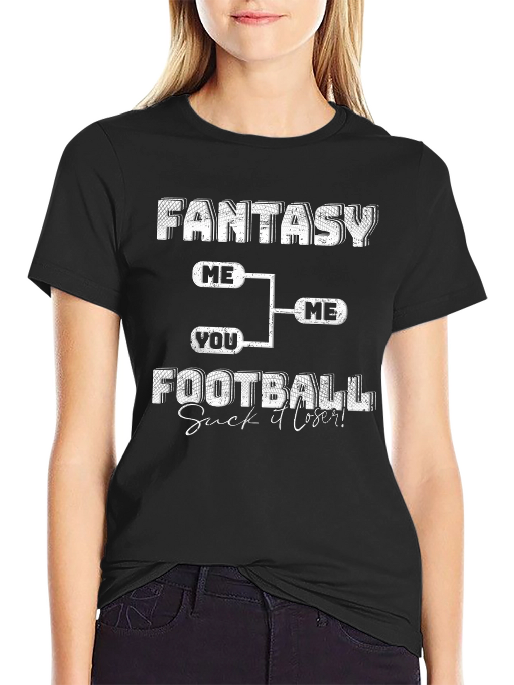 Fantasy Football Loser T-Shirt -  Black Cotton Tee