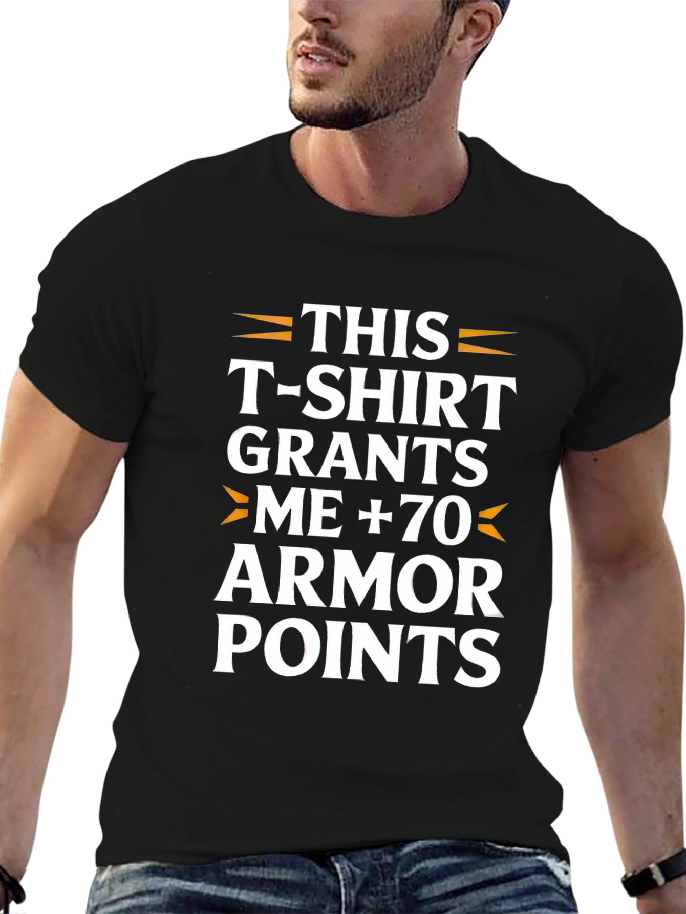 Humorous Armor Points Graphic T-Shirt