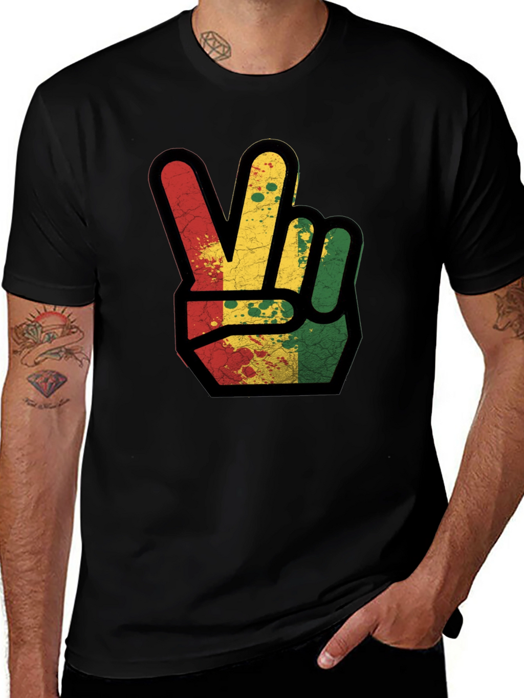 Rasta Peace Sign Graphic Tee