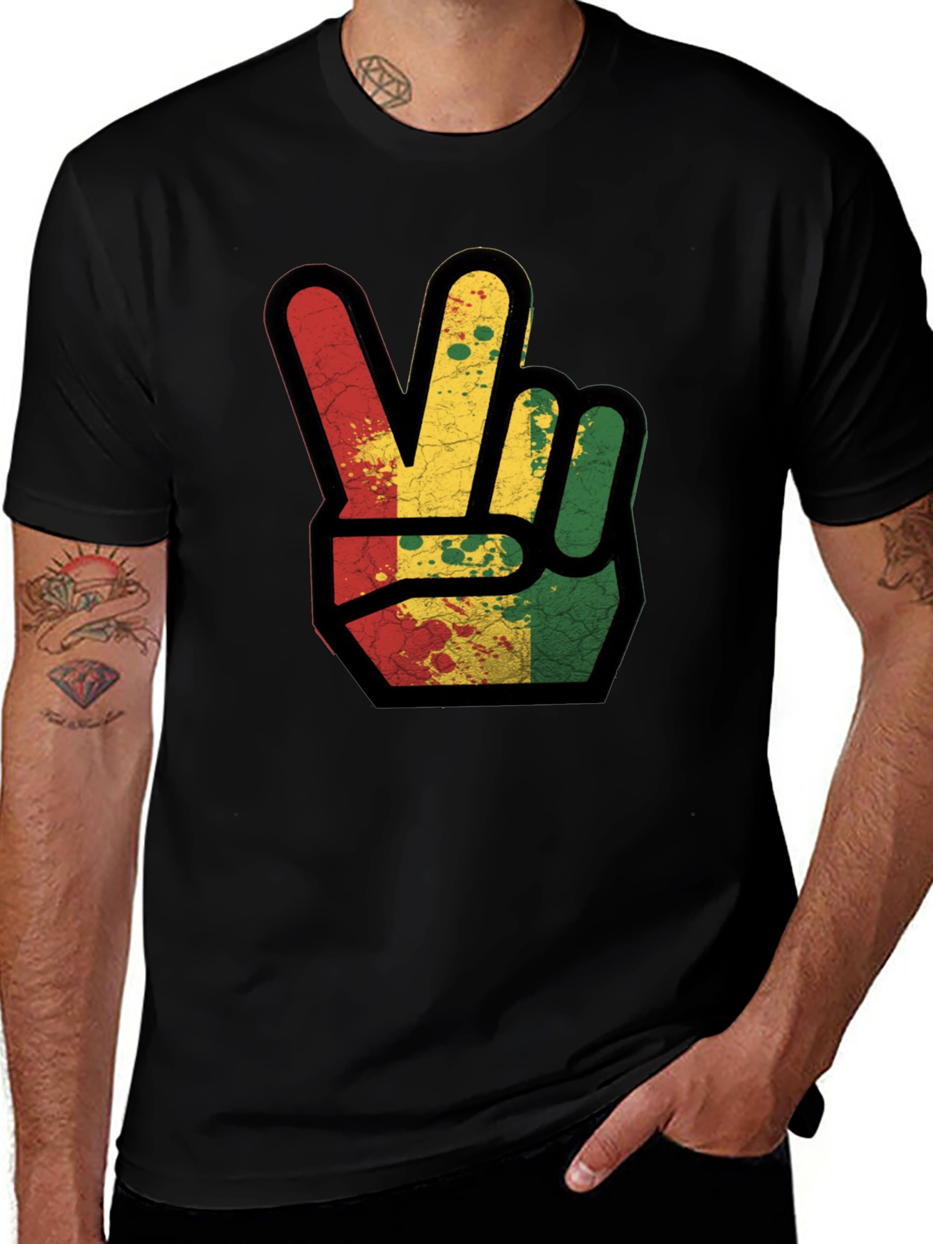 Rasta Peace Sign Graphic Tee