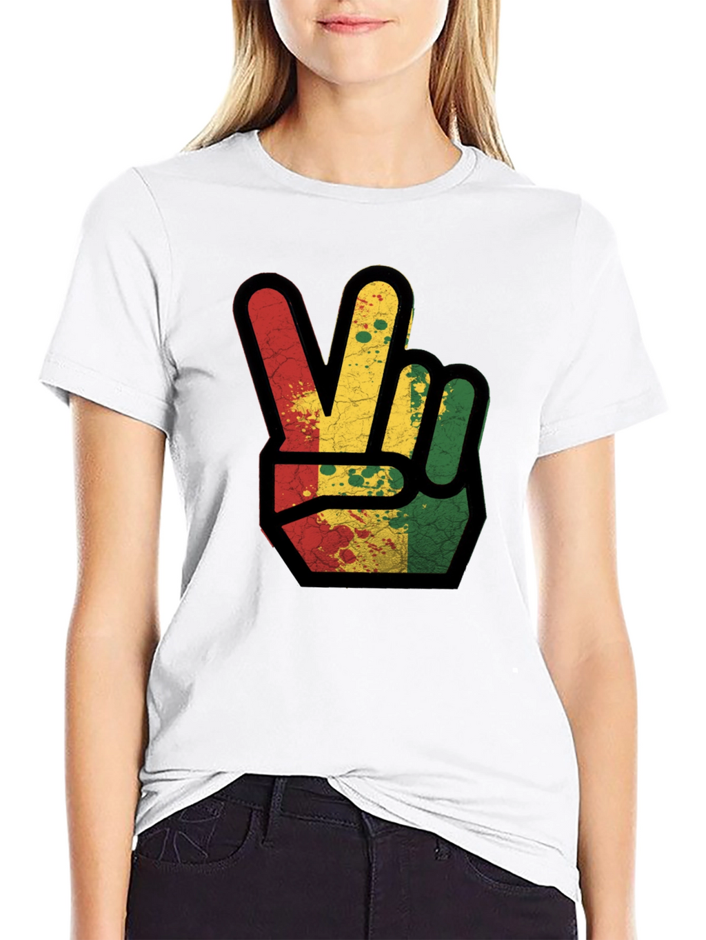 Rasta Peace Sign Graphic Tee