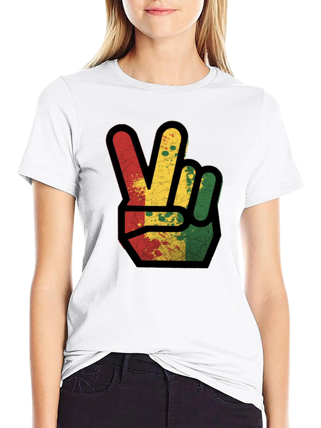 Rasta Peace Sign Graphic Tee