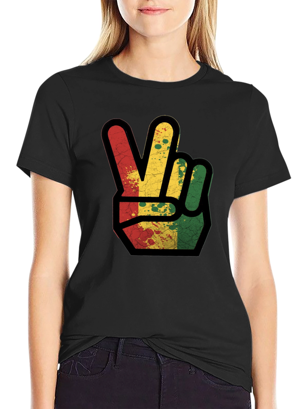 Rasta Peace Sign Graphic Tee