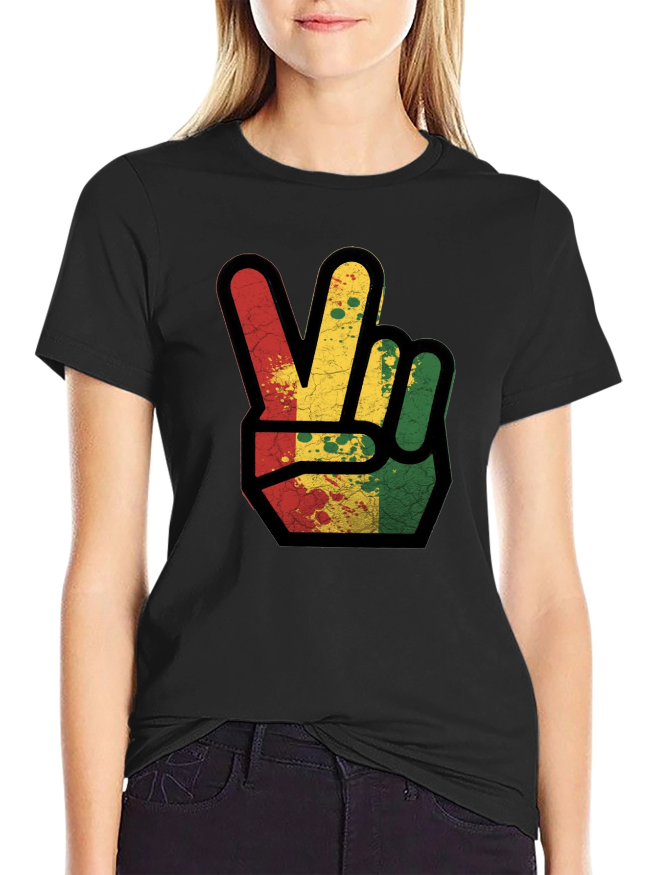 Rasta Peace Sign Graphic Tee