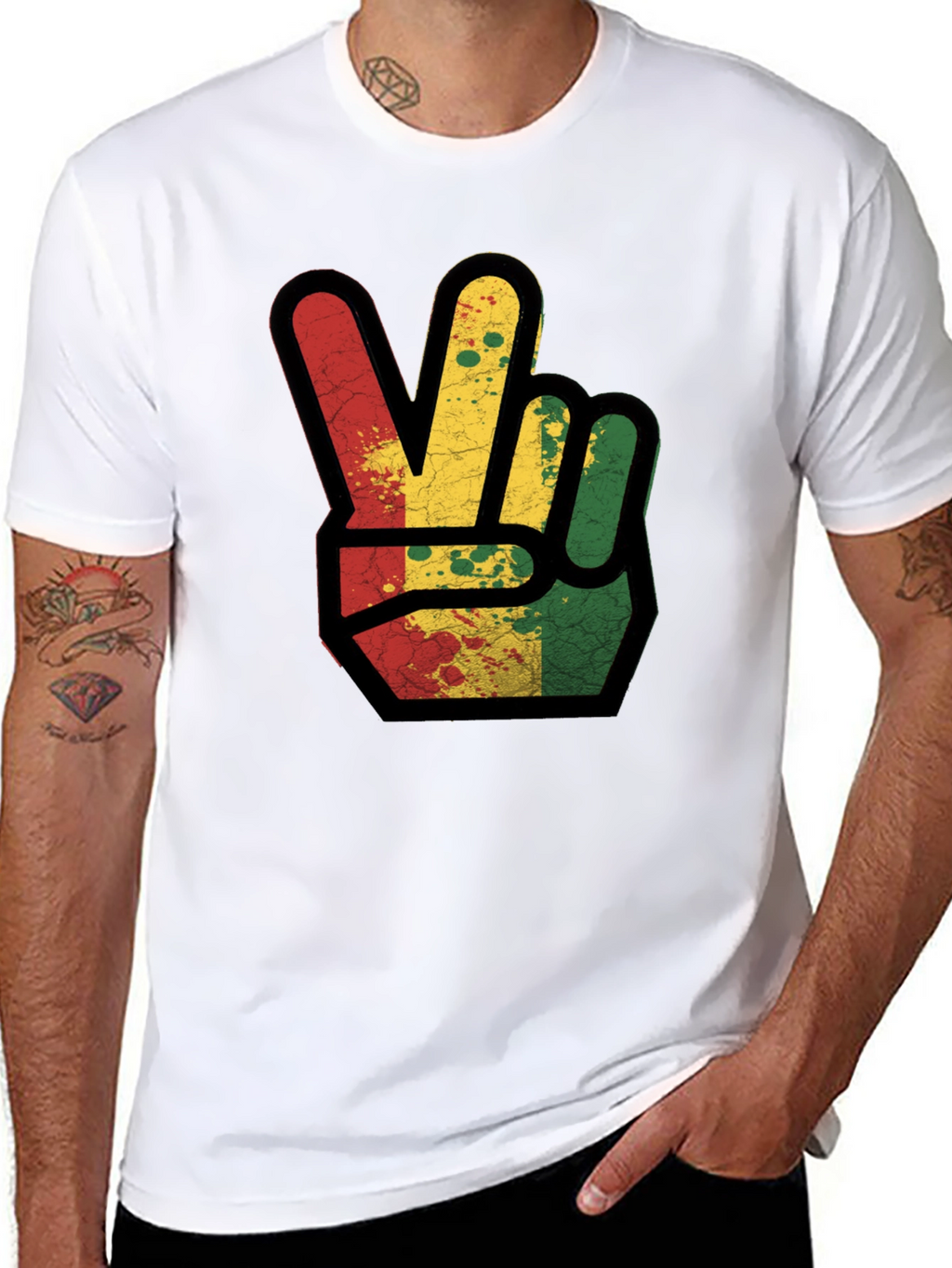 Rasta Peace Sign Graphic Tee