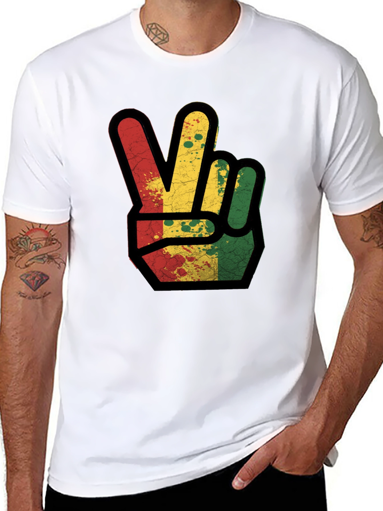 Rasta Peace Sign Graphic Tee