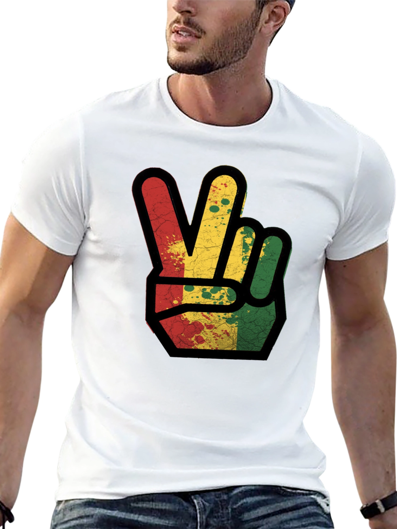 Rasta Peace Sign Graphic Tee