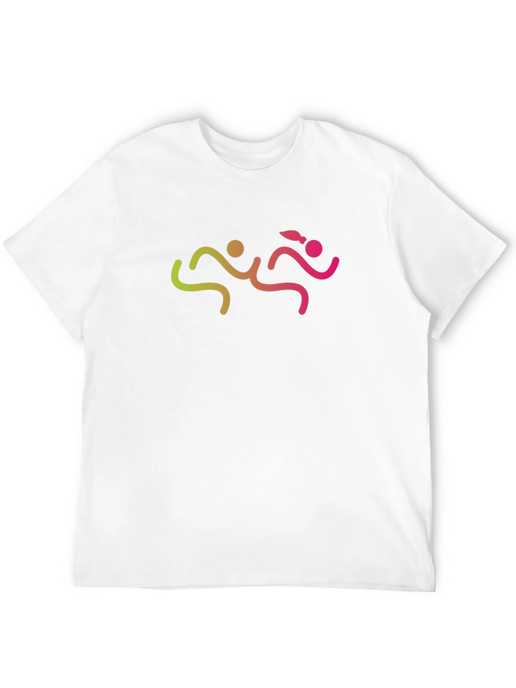 Mens Black Graphic Tee - Running Couple Design