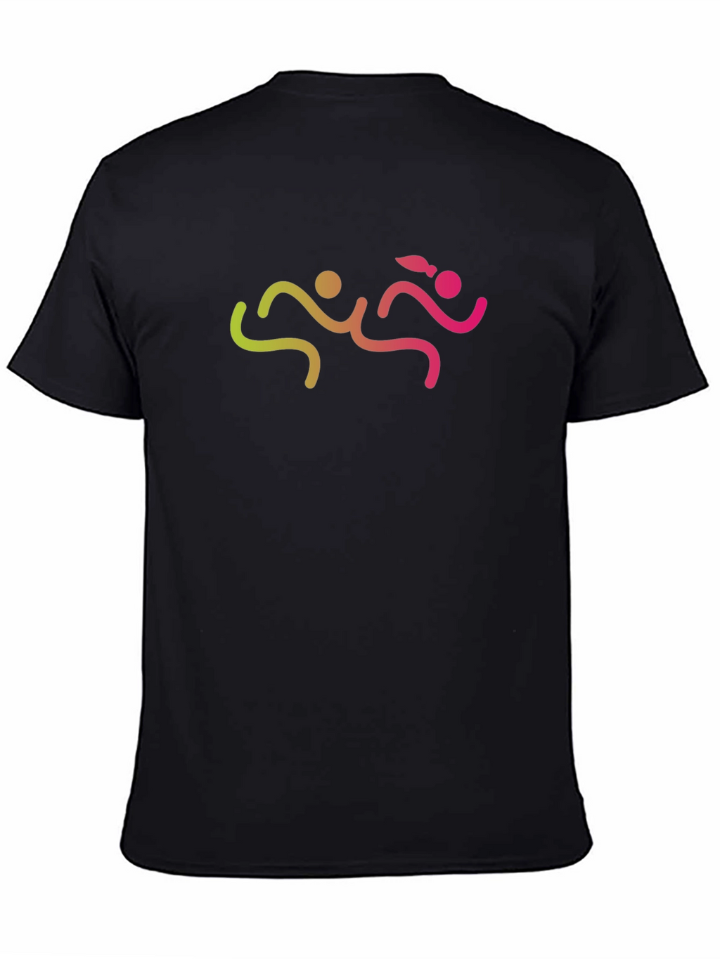 Mens Black Graphic Tee - Running Couple Design