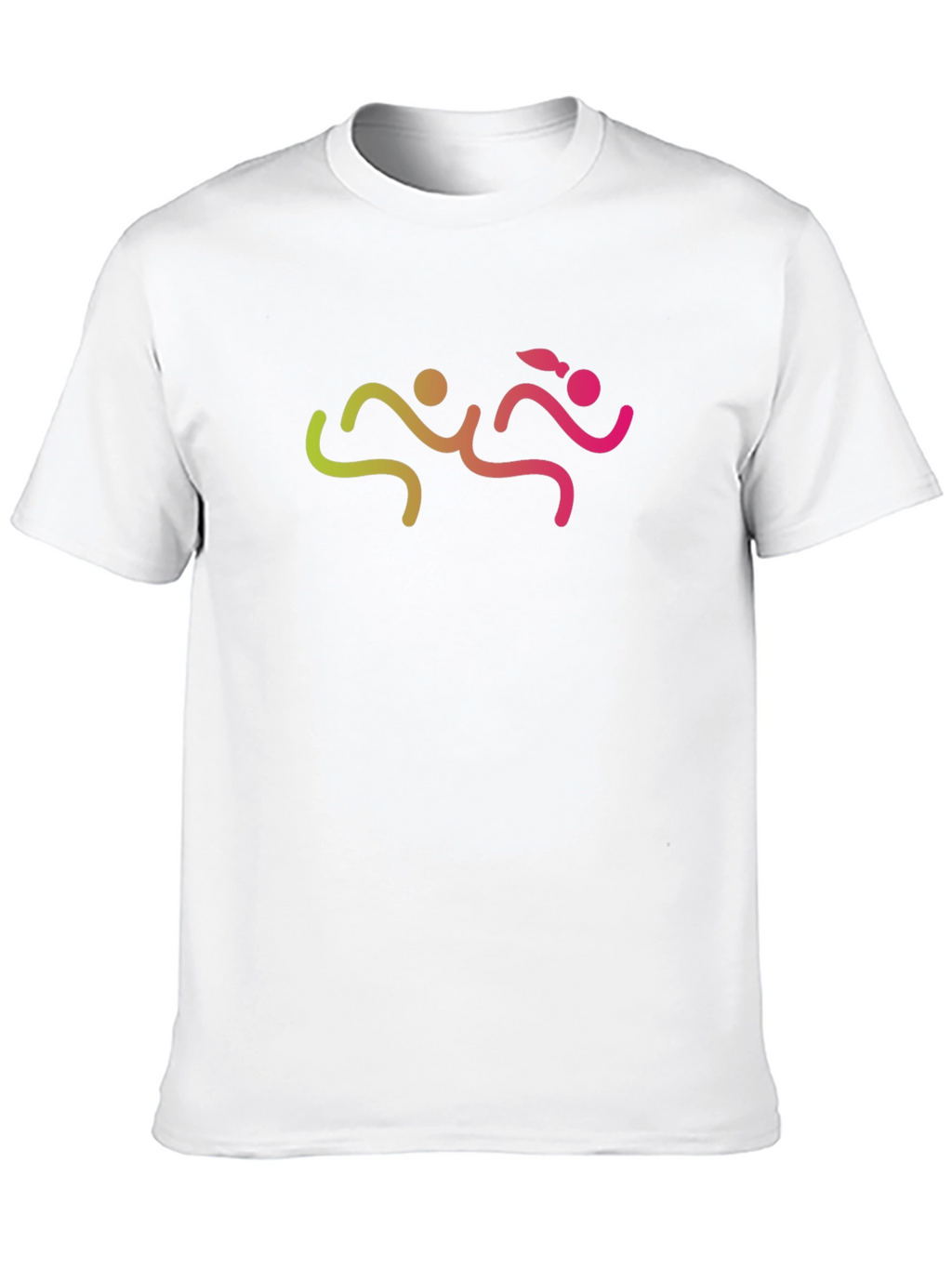 Mens Black Graphic Tee - Running Couple Design