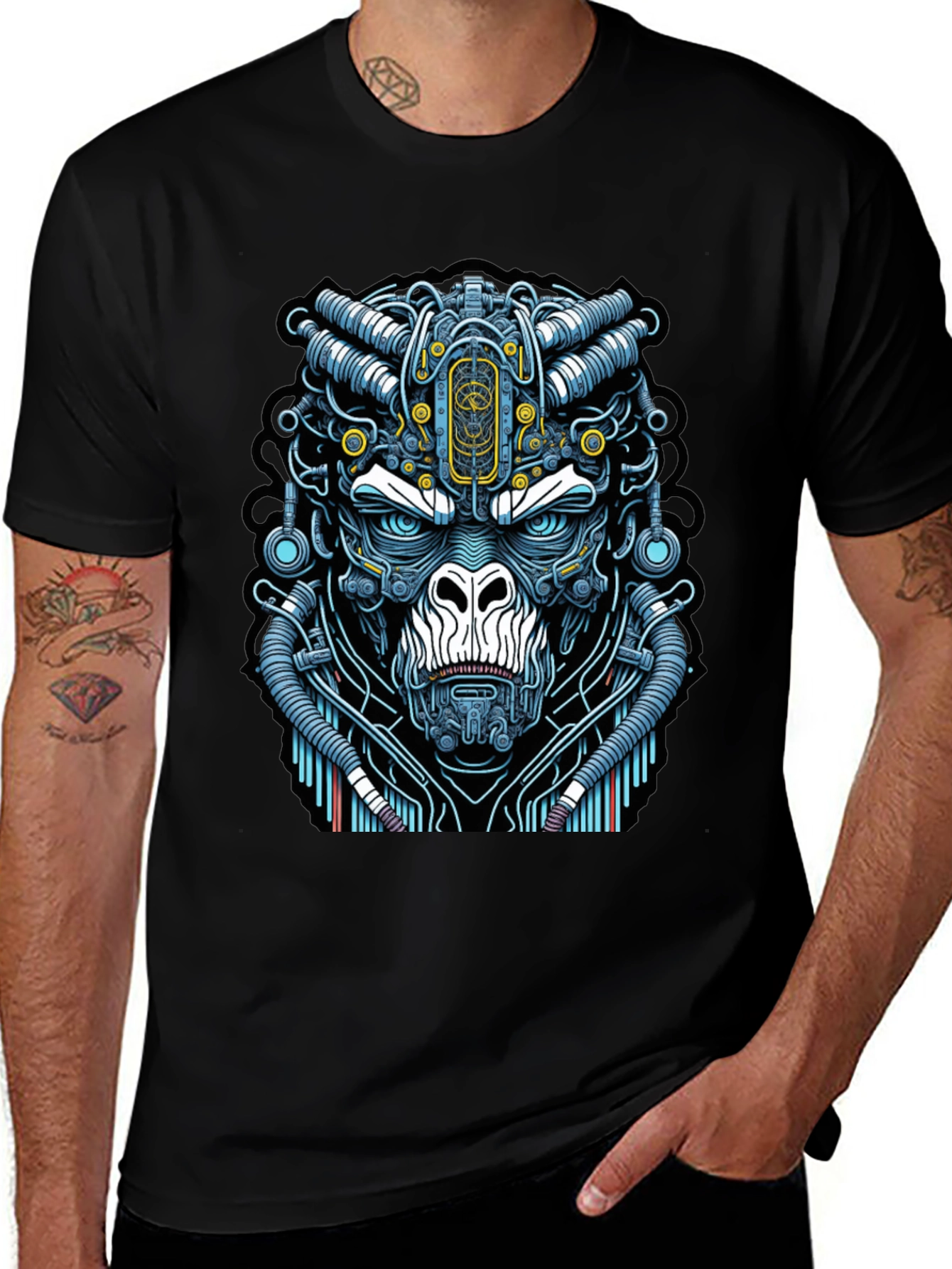 Cyber Gorilla T-Shirt - Unique Sci-Fi Ape Design