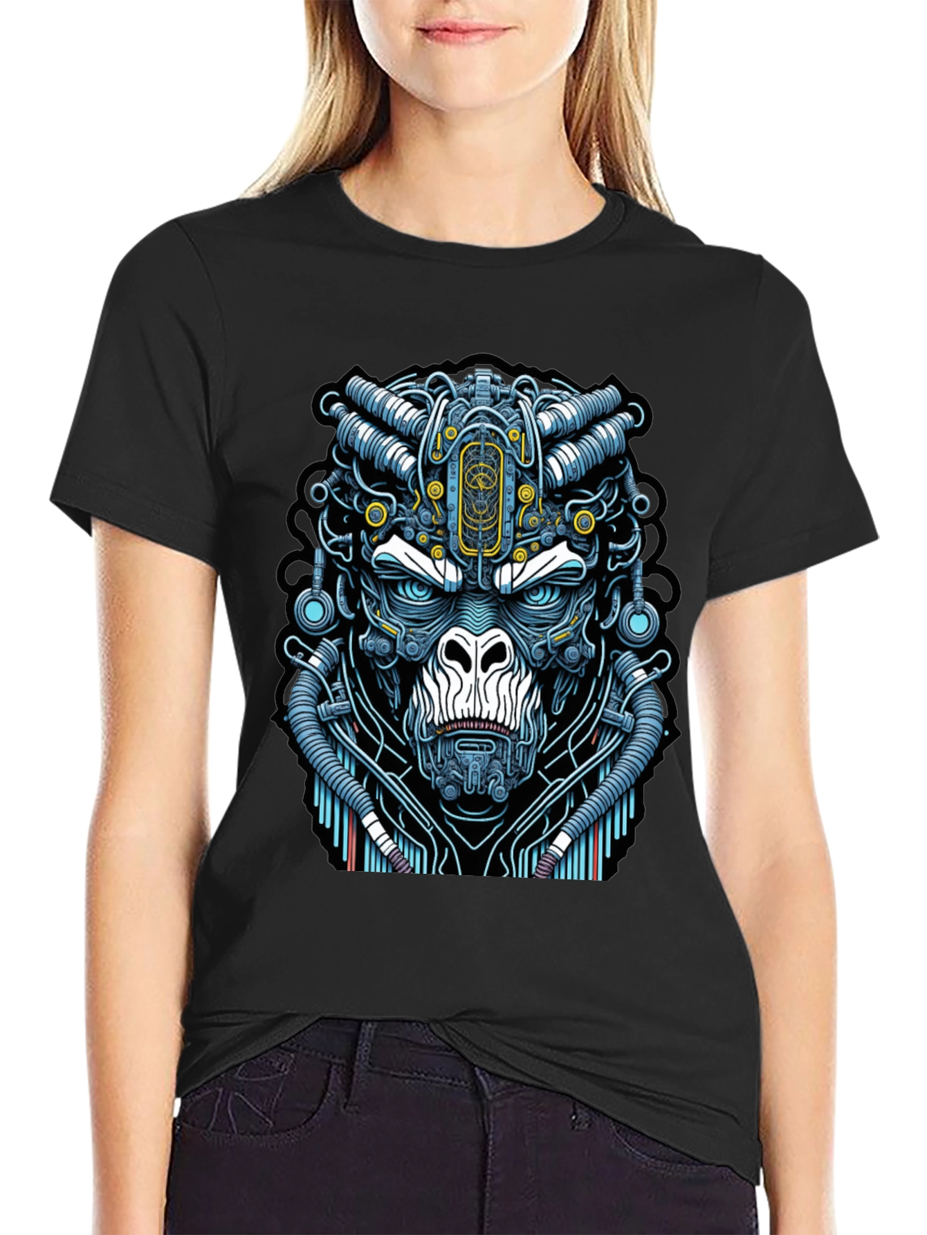 Cyber Gorilla T-Shirt - Unique Sci-Fi Ape Design