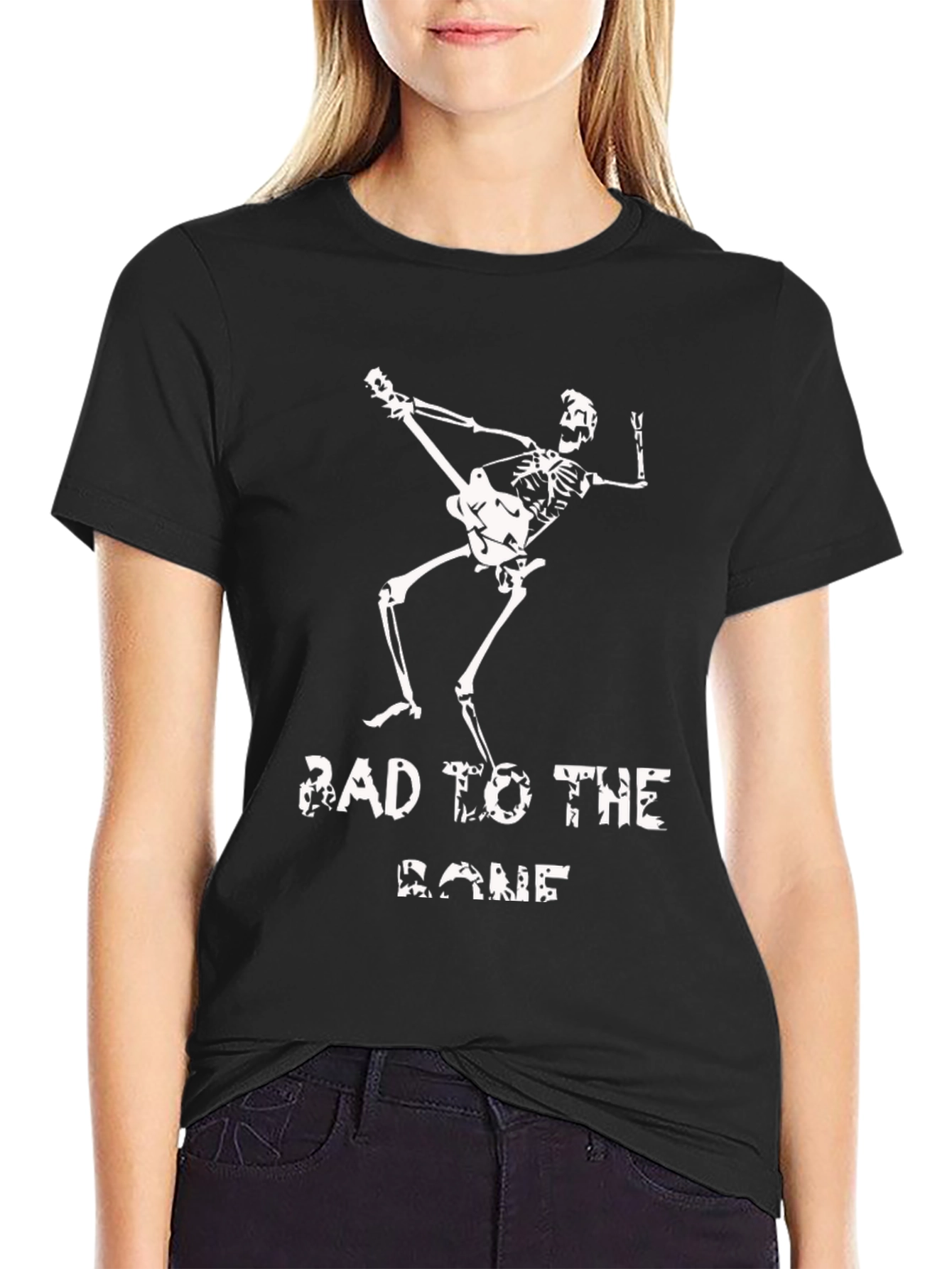 Bad to the Bone Skeleton Graphic Tee - Rocker Style