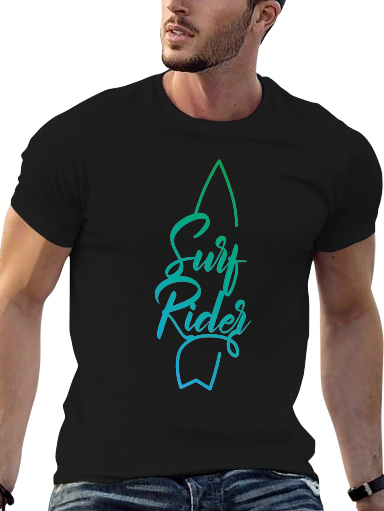 Surf Rider Graphic Tee - Stylish Black T-Shirt