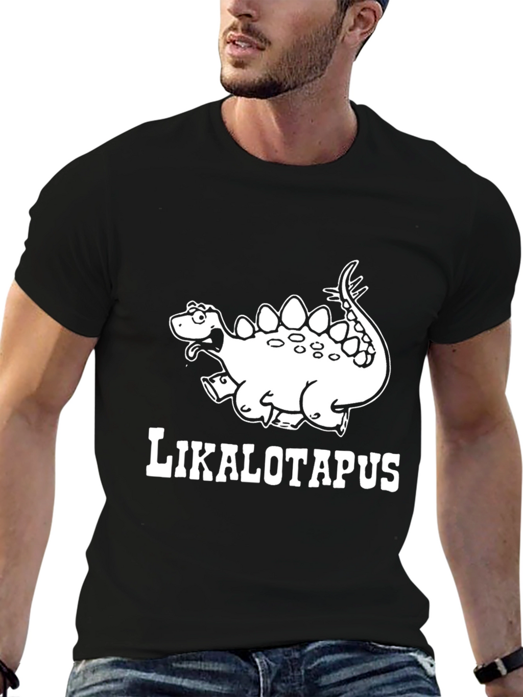 Likolotapus Dinosaur Graphic Black T-Shirt