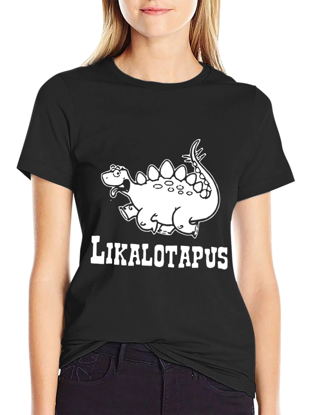 Likolotapus Dinosaur Graphic Black T-Shirt