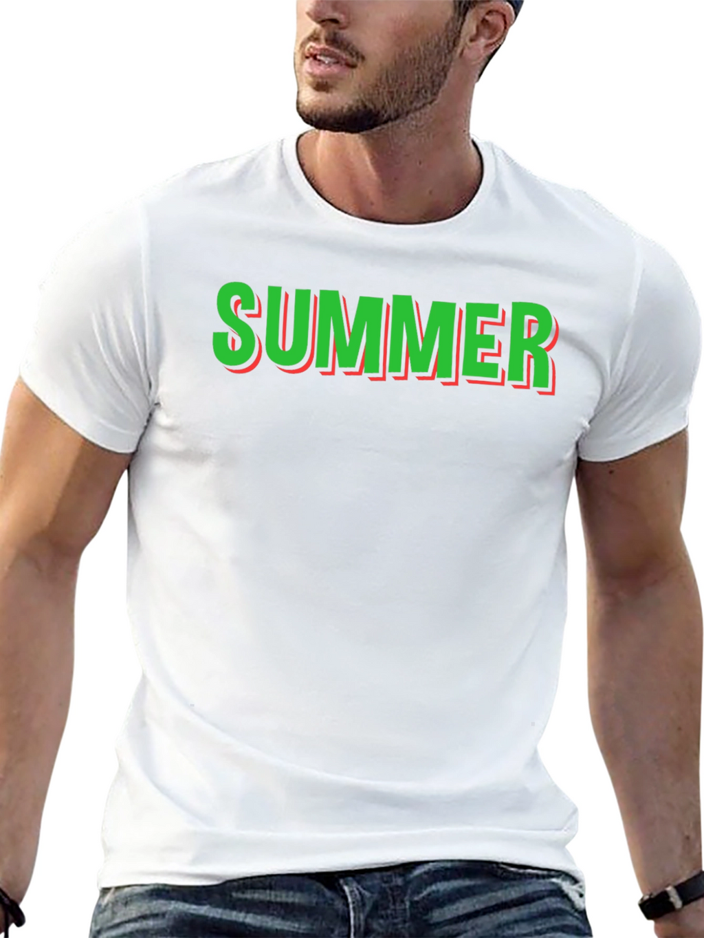 Summer Graphic Tee - Black Cotton T-Shirt