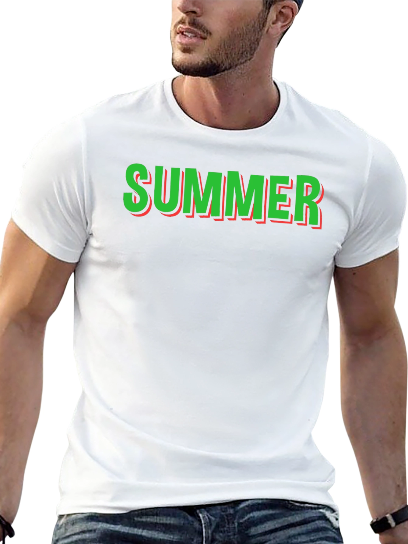 Summer Graphic Tee - Black Cotton T-Shirt