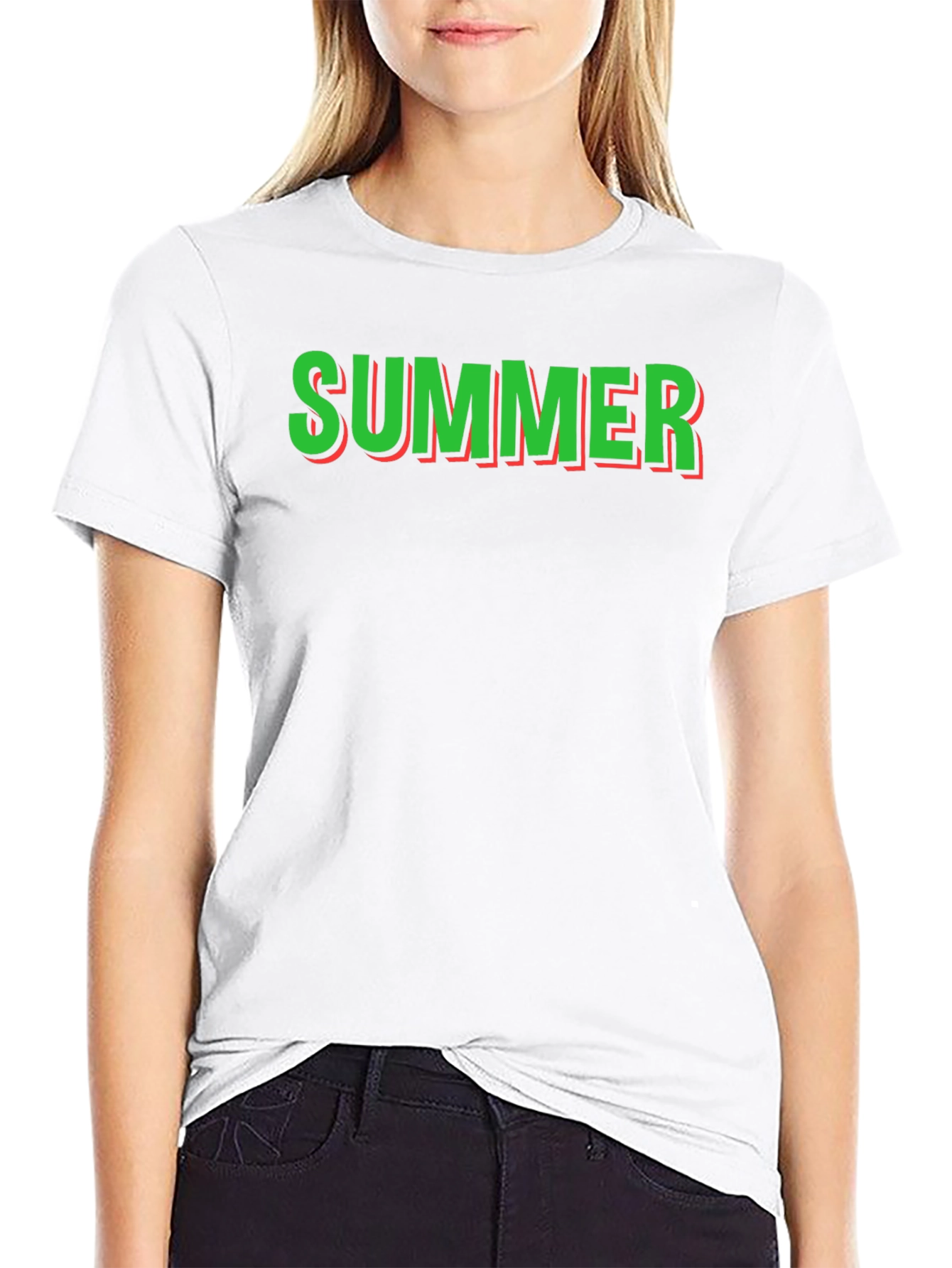 Summer Graphic Tee - Black Cotton T-Shirt