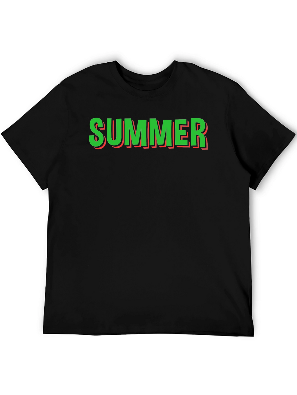 Summer Graphic Tee - Black Cotton T-Shirt