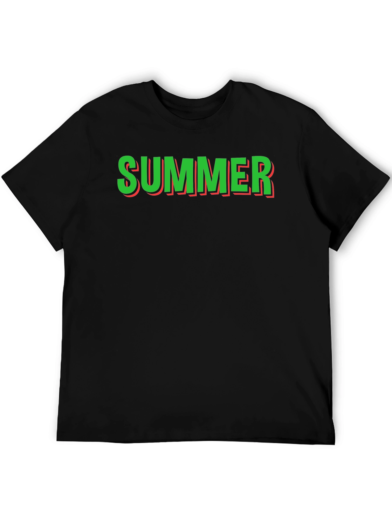 Summer Graphic Tee - Black Cotton T-Shirt