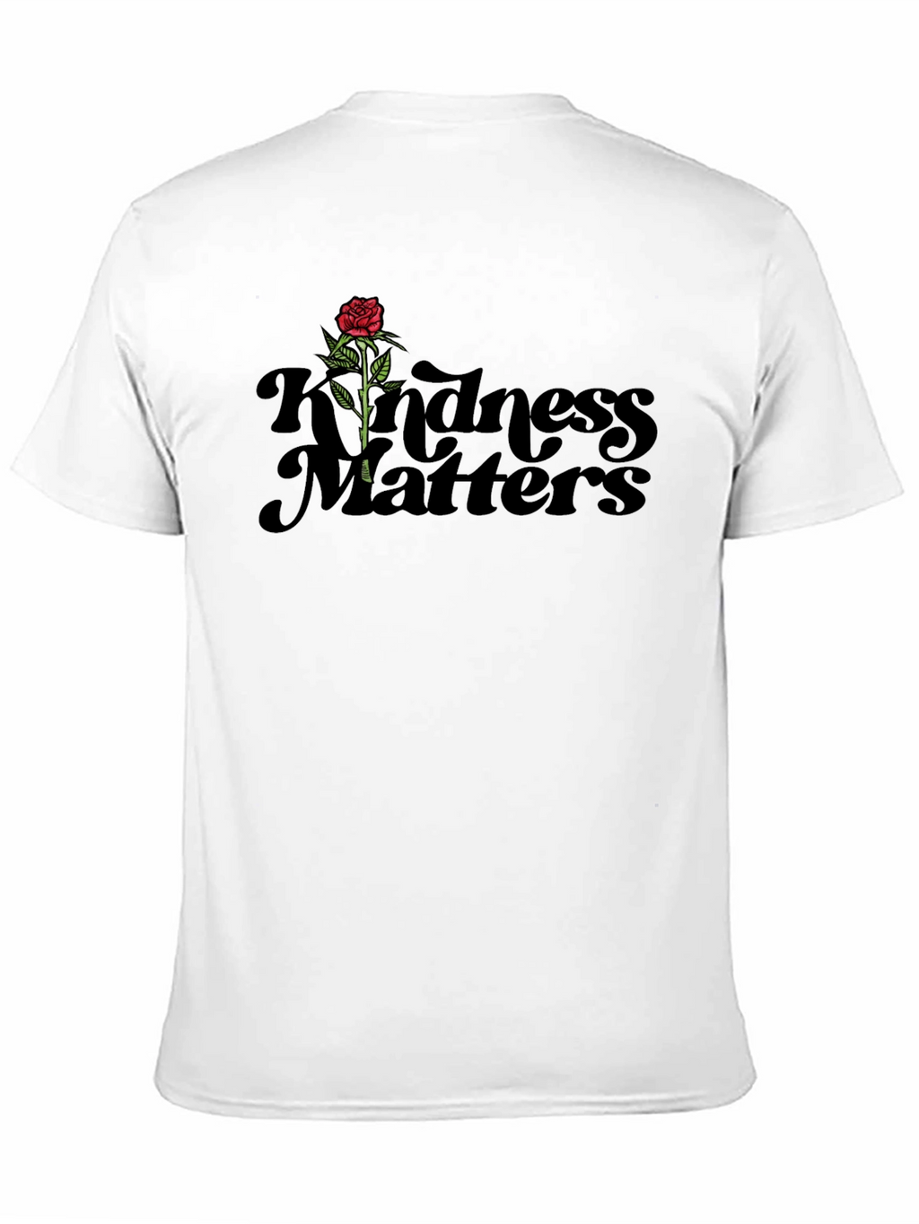 Kindness Matters Black T-Shirt With Rose