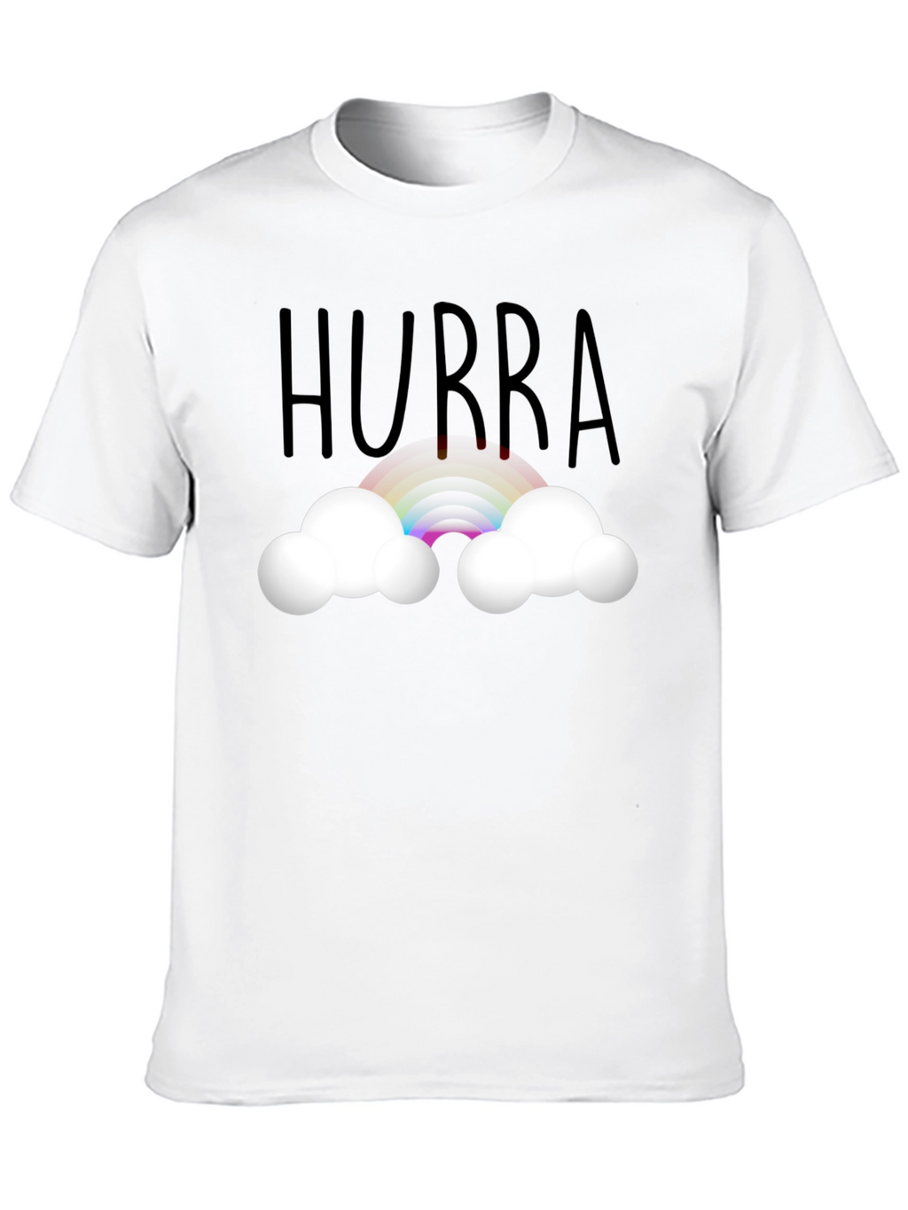Hurra Rainbow Cloud Black T-Shirt