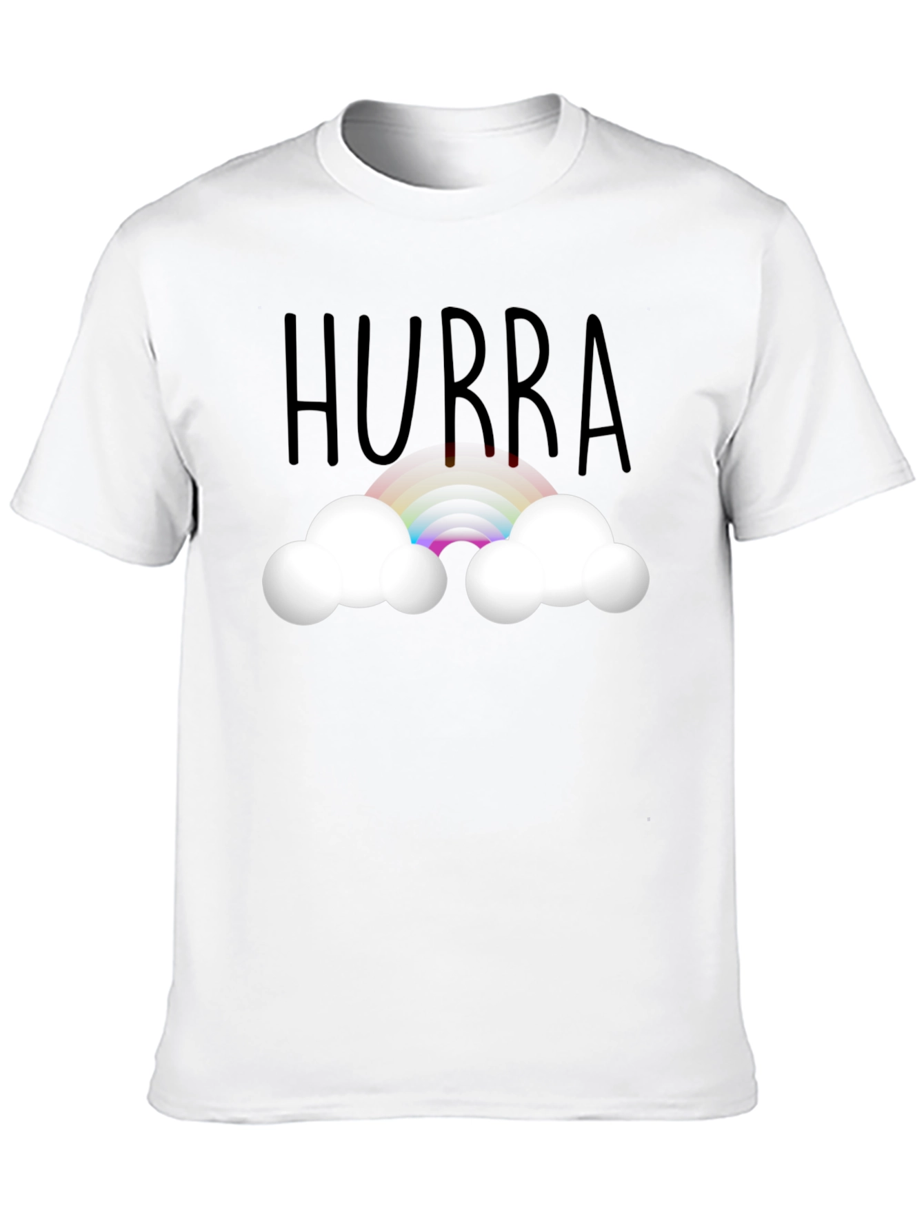 Hurra Rainbow Cloud Black T-Shirt