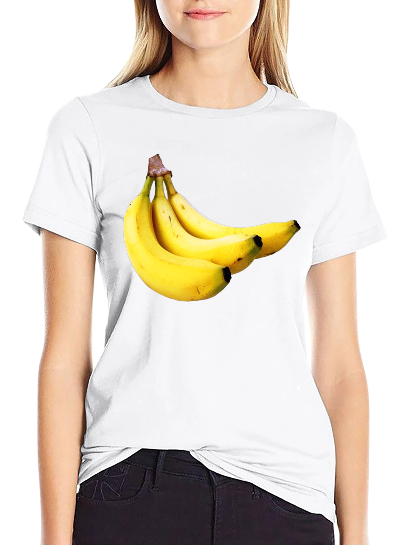 Banana Pattern Black T-Shirt
