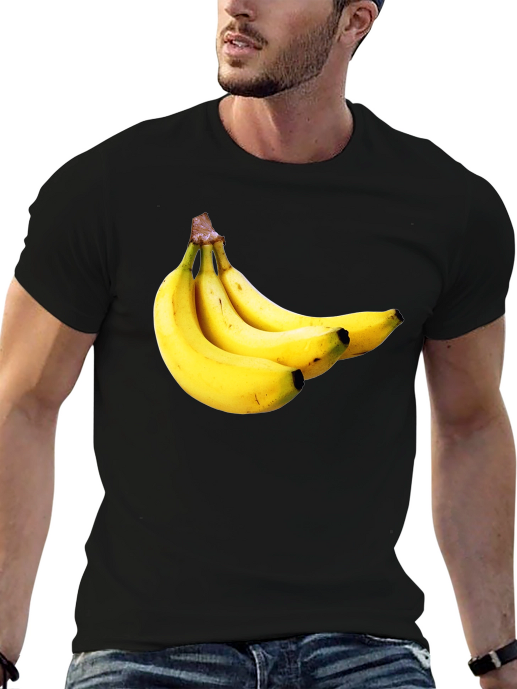 Banana Pattern Black T-Shirt