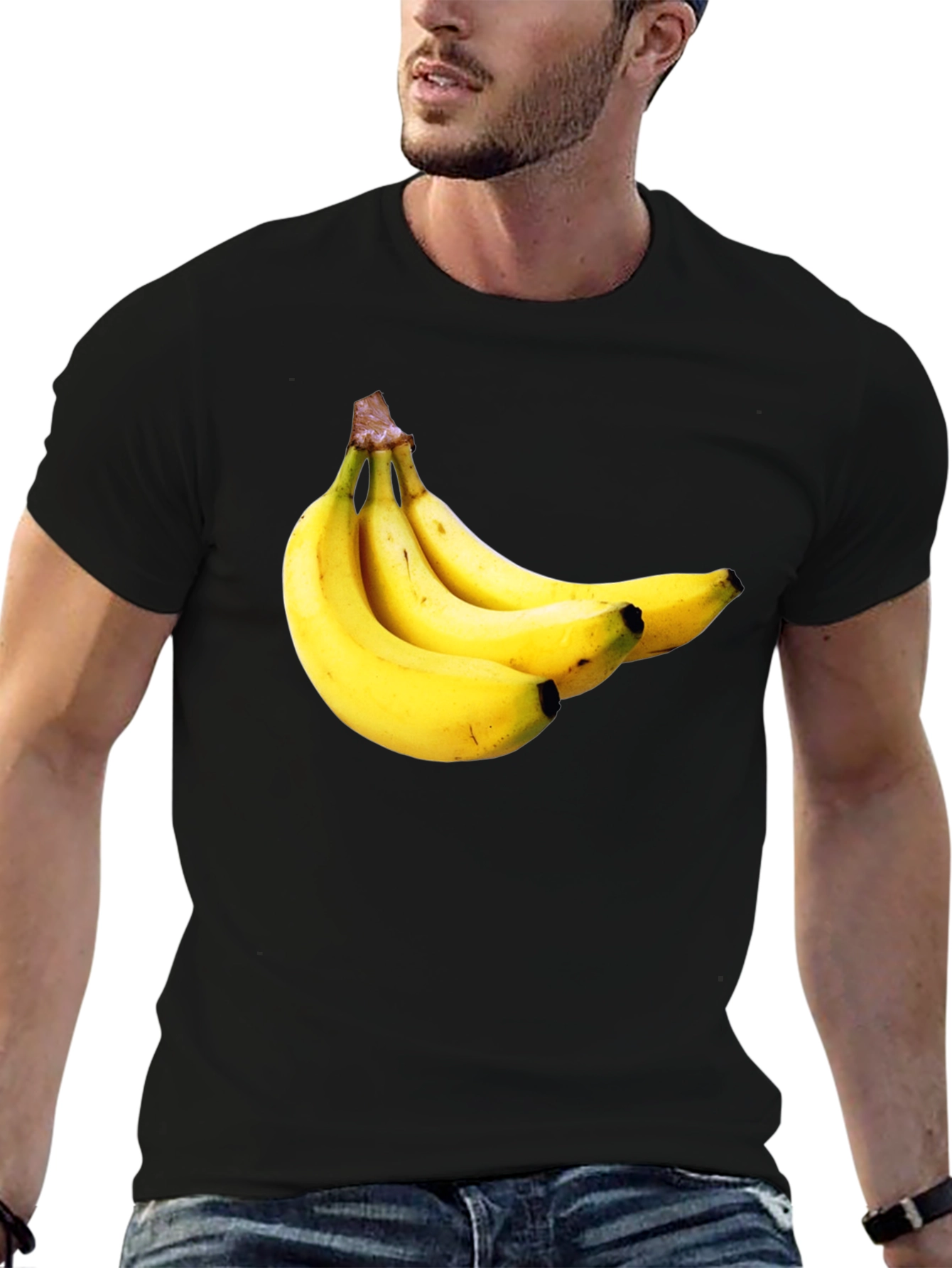 Banana Pattern Black T-Shirt