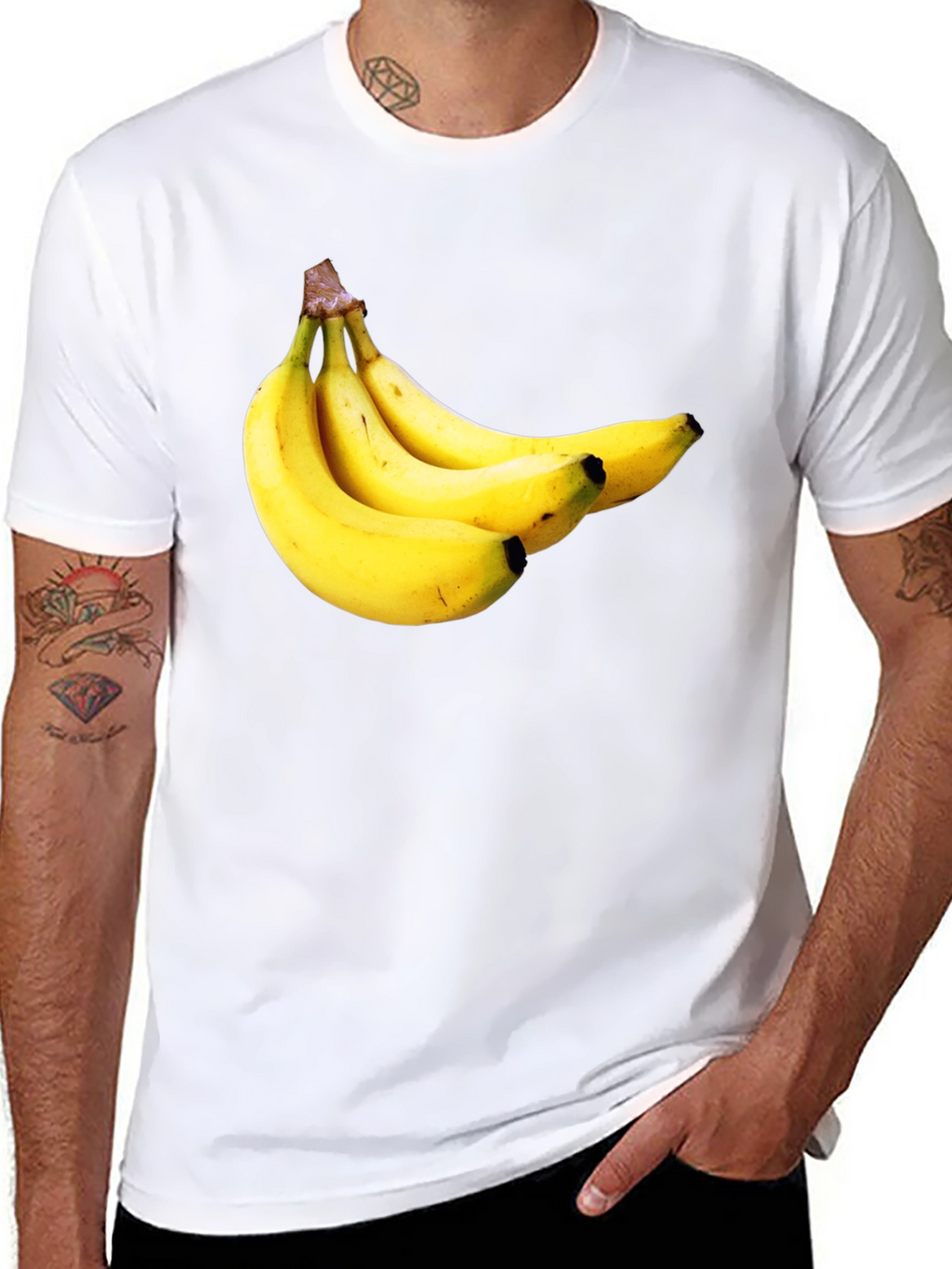 Banana Pattern Black T-Shirt