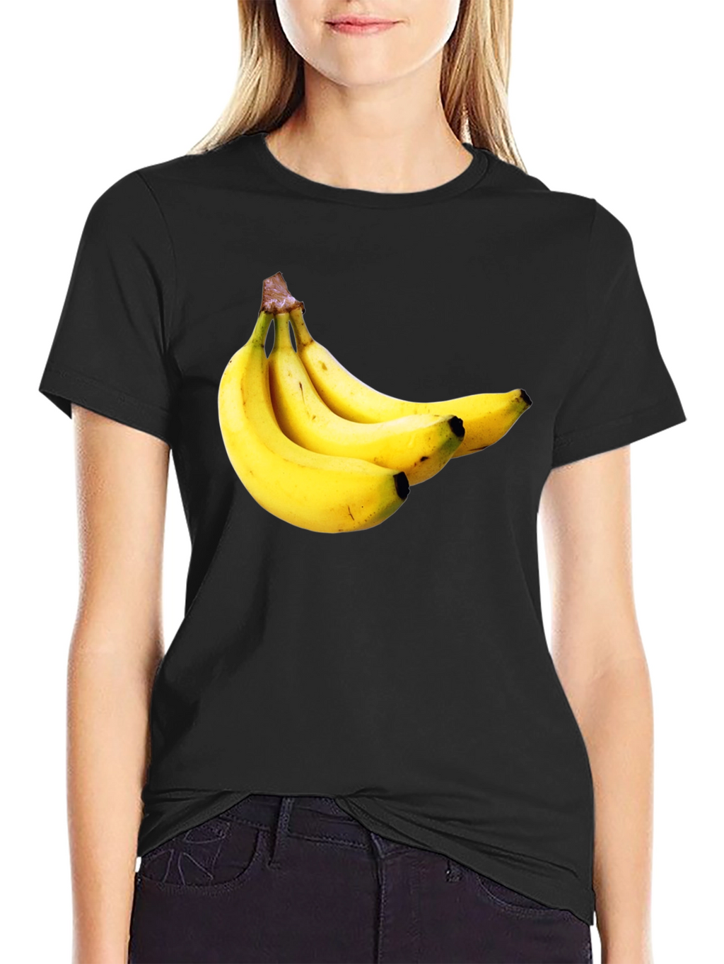 Banana Pattern Black T-Shirt