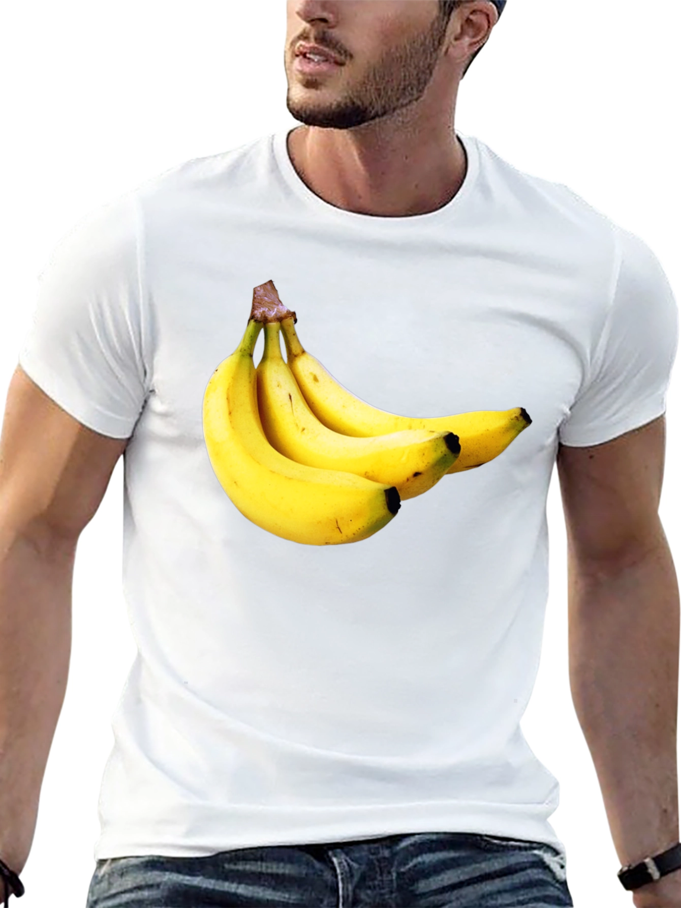 Banana Pattern Black T-Shirt