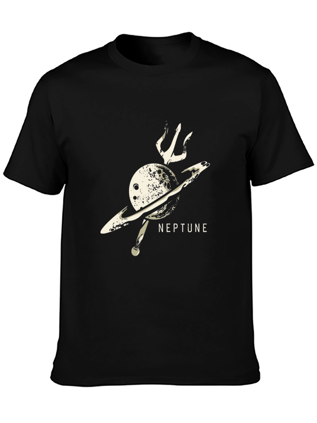 Neptune Planet Graphic Black T-Shirt