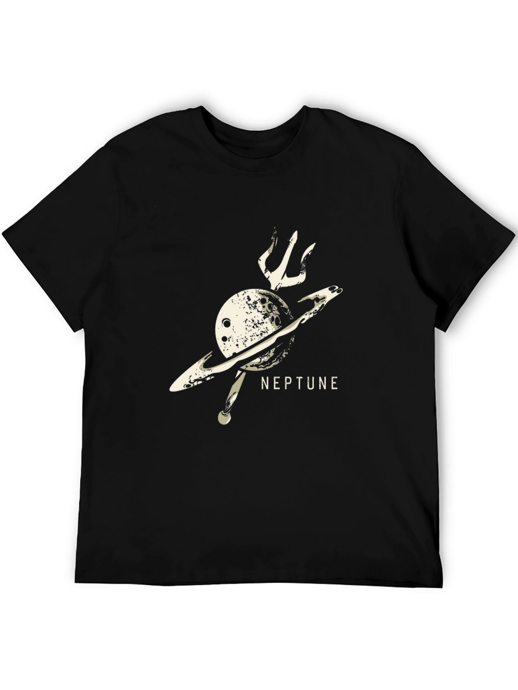 Neptune Planet Graphic Black T-Shirt