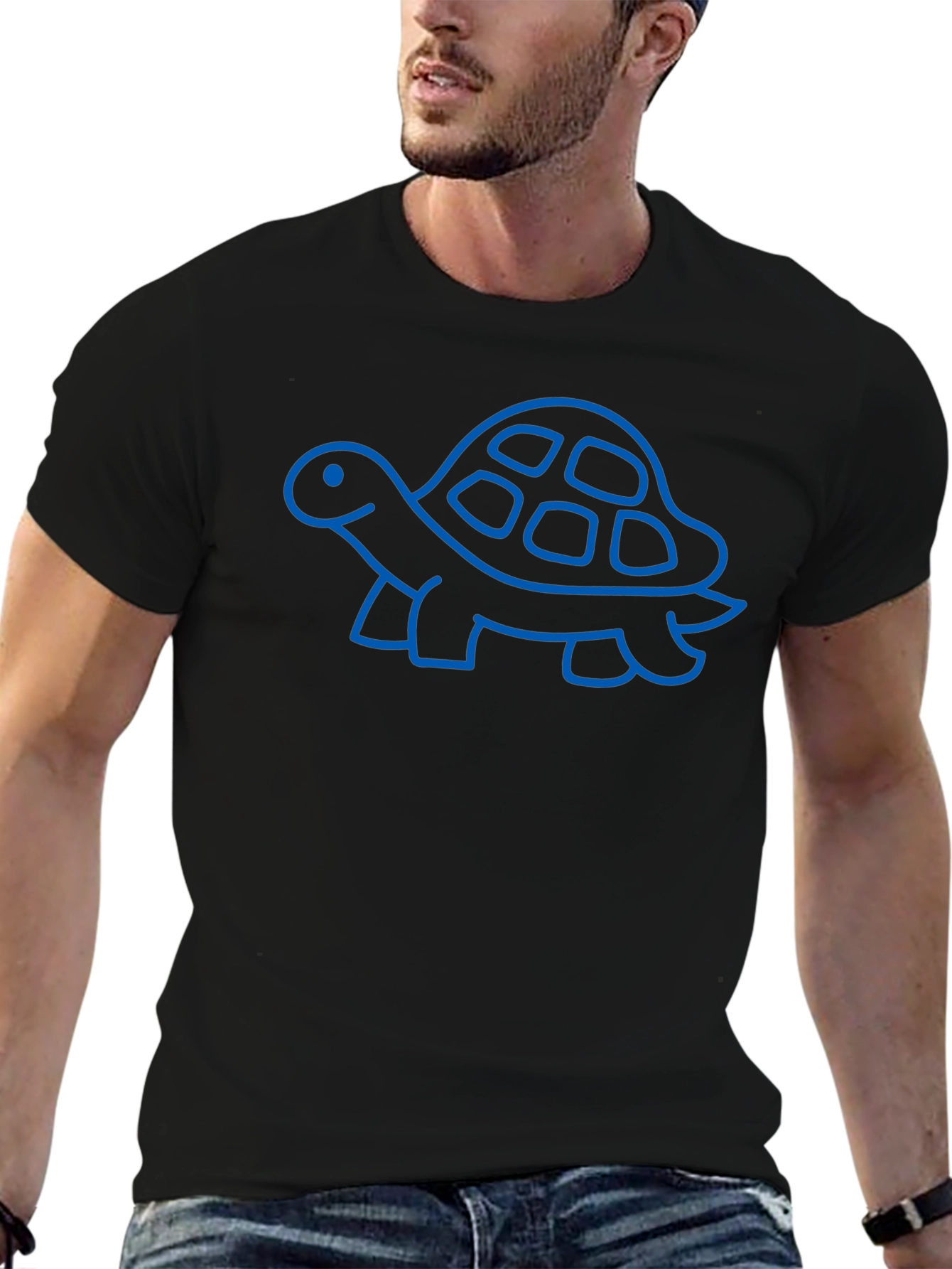 Turtle Graphic Black Tee - Fun & Casual