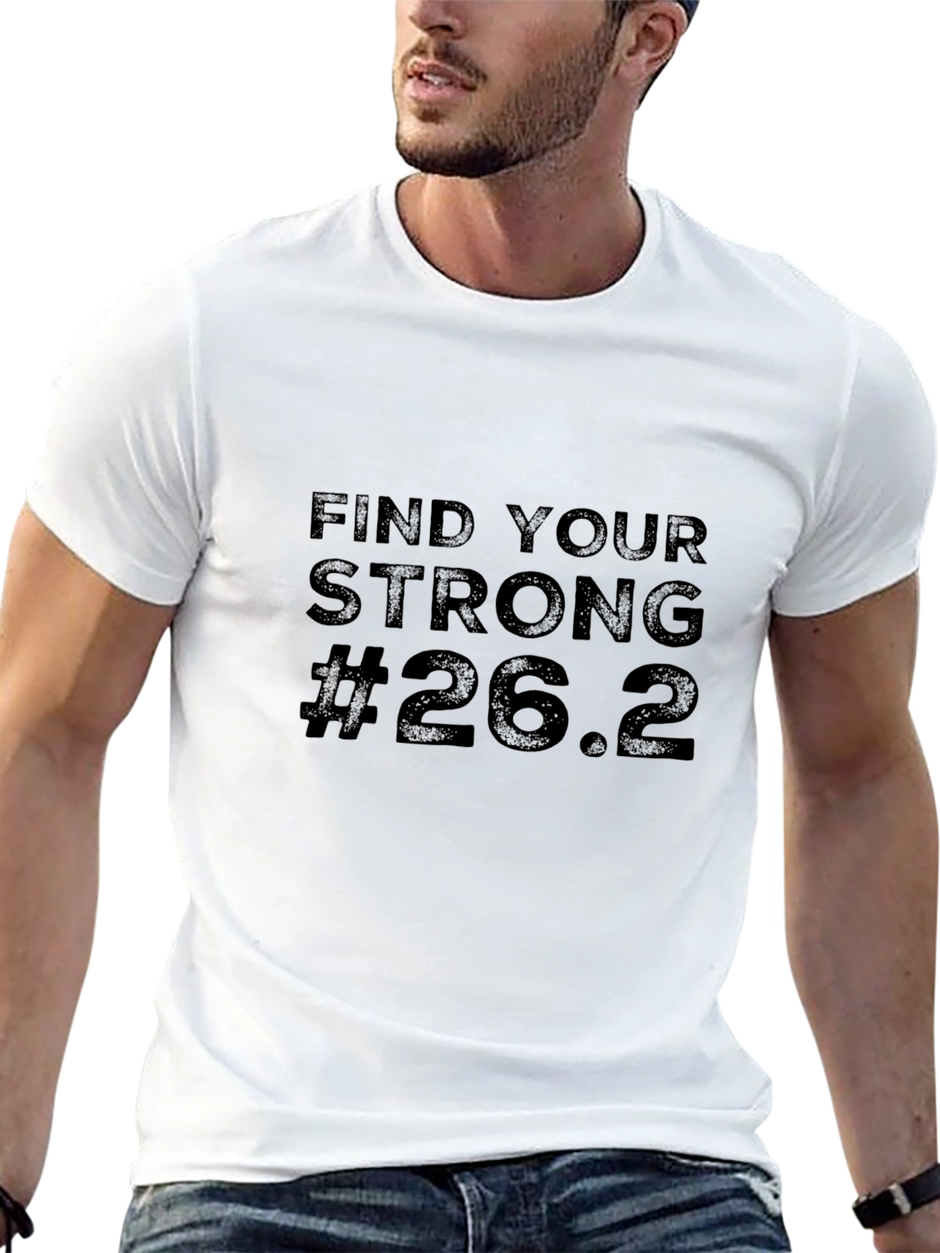 Find Your Strong 26.2 Marathon Black T-Shirt