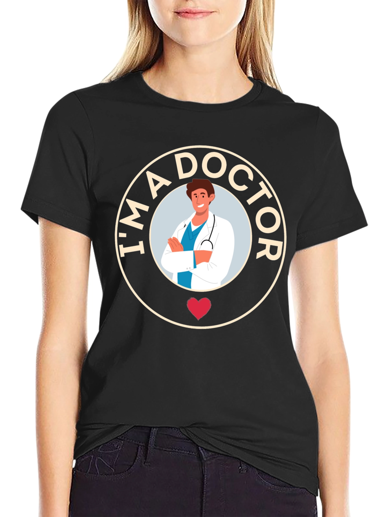Im a Doctor Graphic Tee - Black Cotton T-Shirt