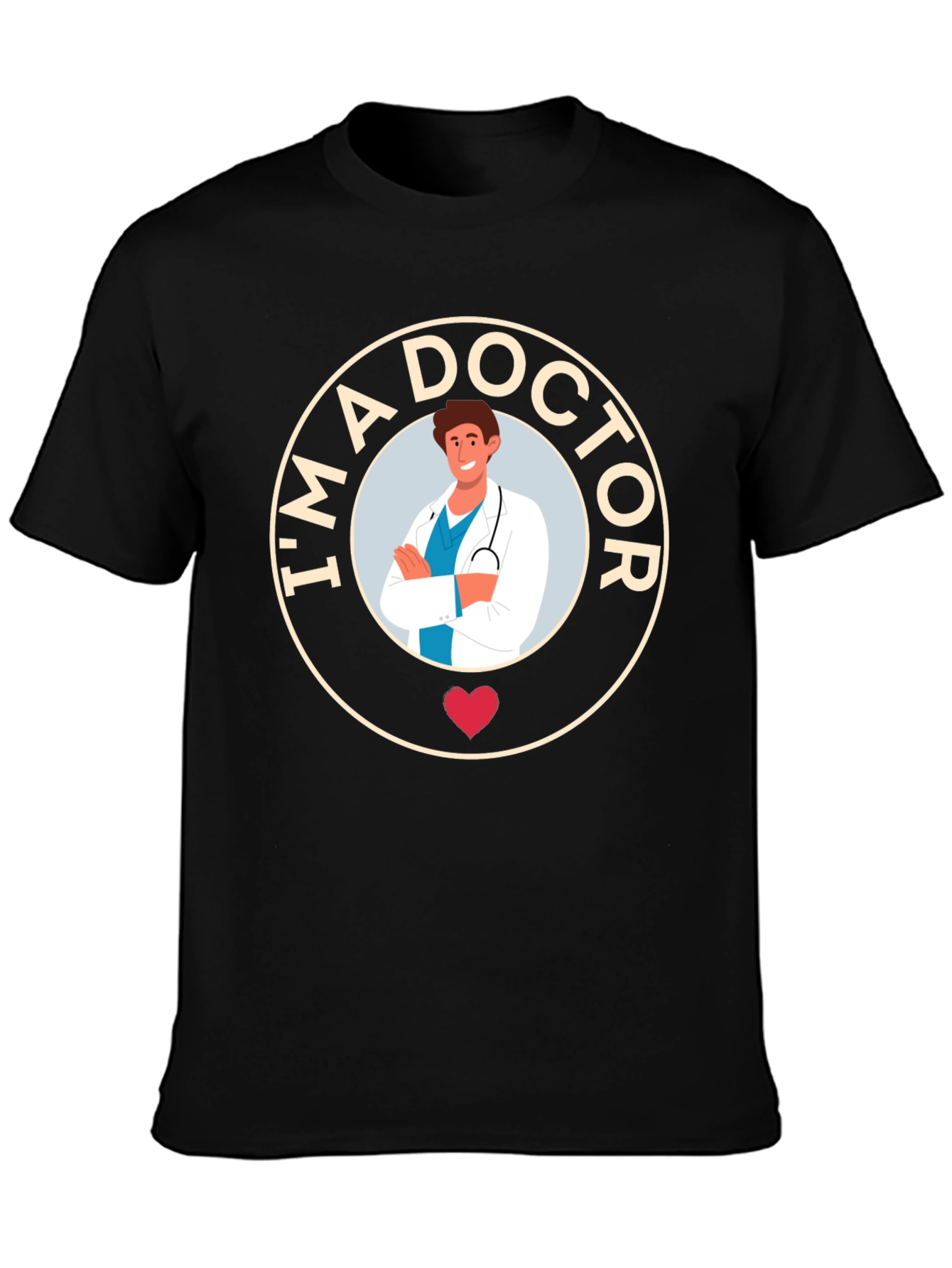 Im a Doctor Graphic Tee - Black Cotton T-Shirt