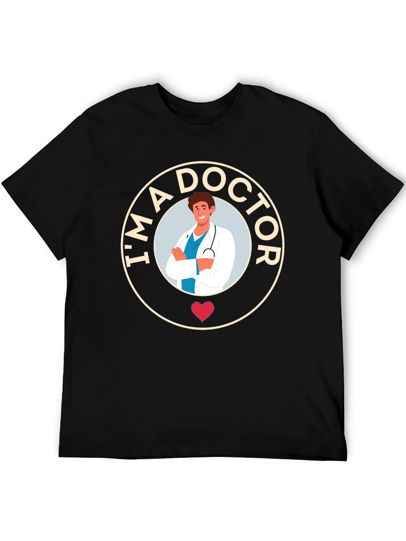 Im a Doctor Graphic Tee - Black Cotton T-Shirt