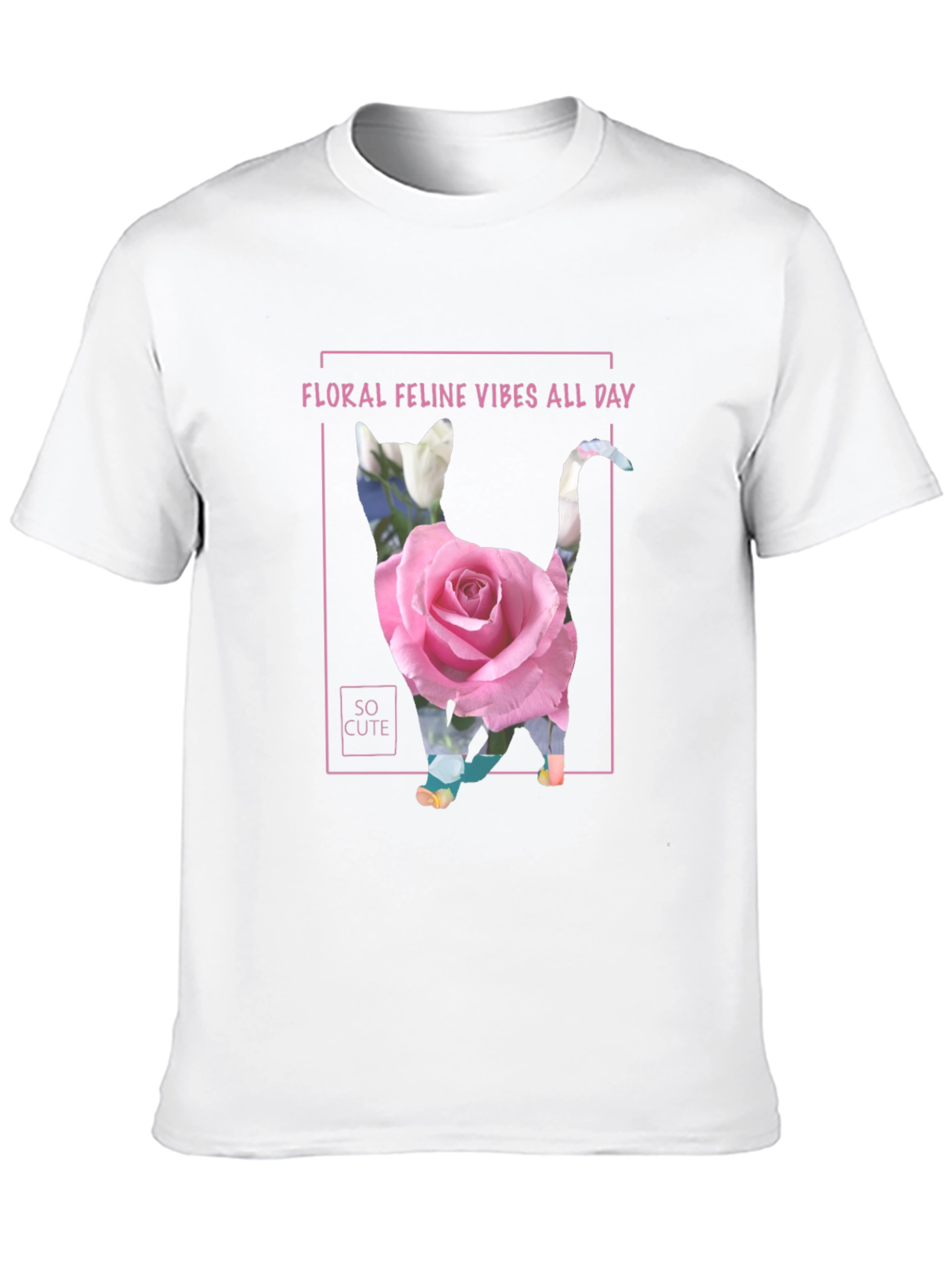 Floral Feline Vibes T-Shirt
