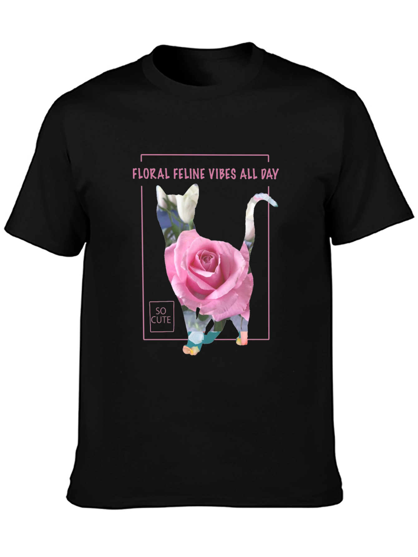 Floral Feline Vibes T-Shirt