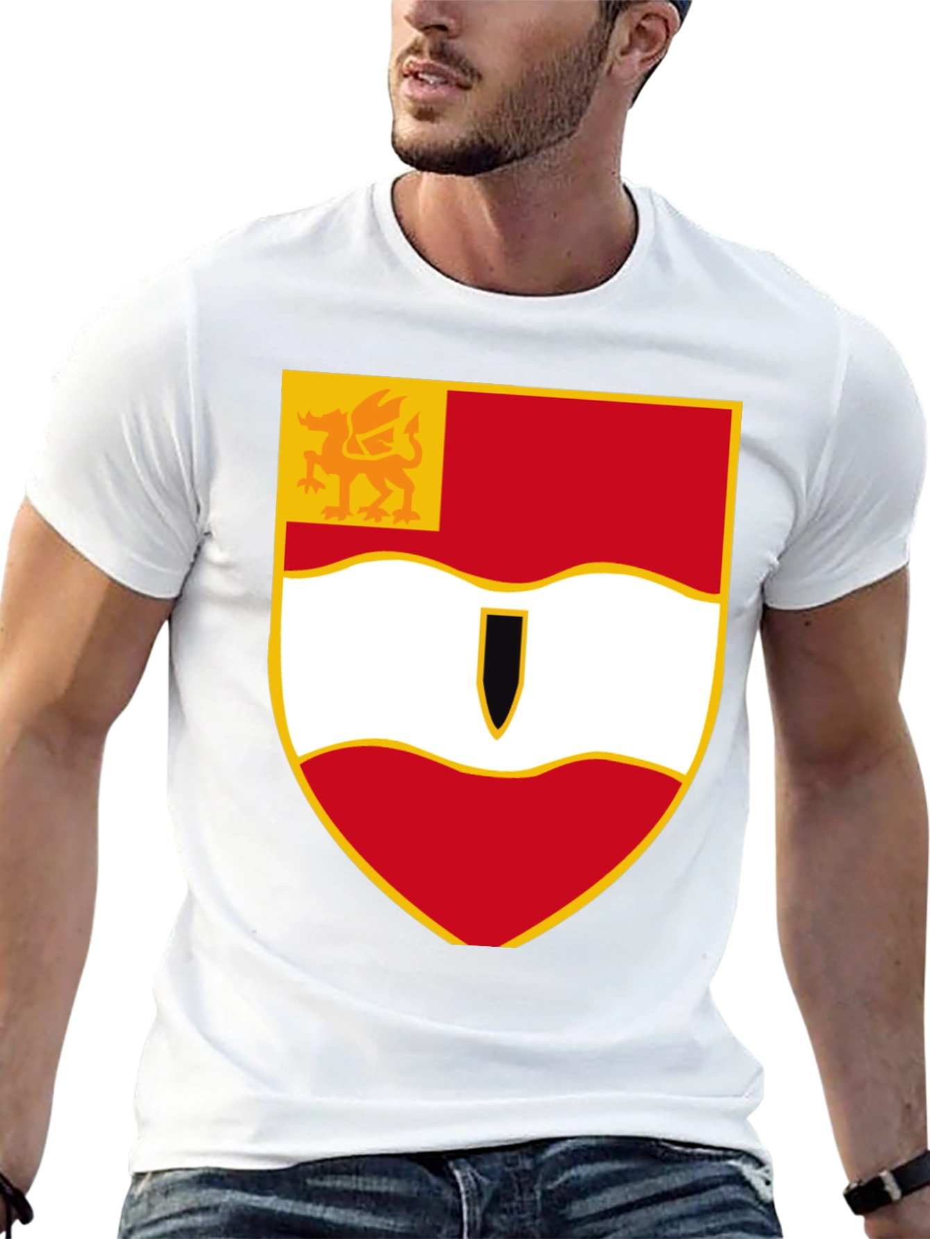 Heraldic Crest Shield Black T-Shirt